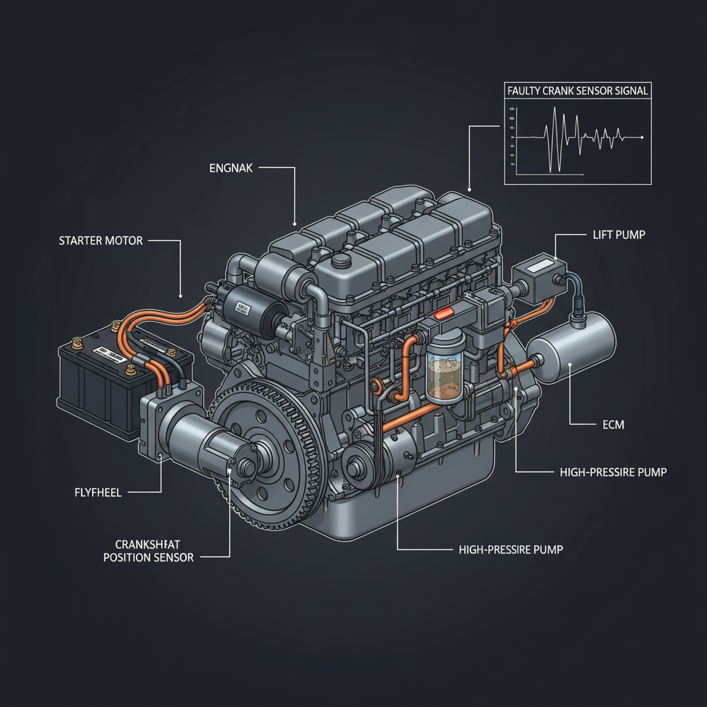 Diesel diagnostic illustration